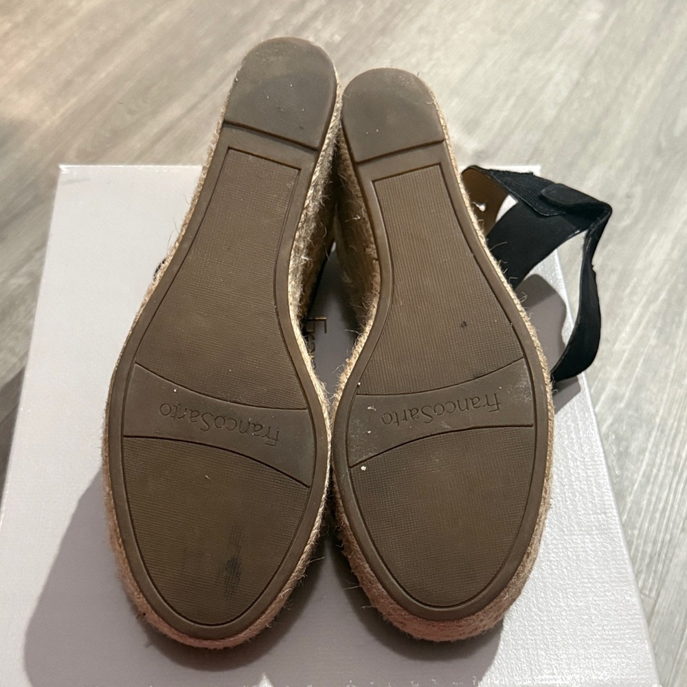 Franco Sarto Black Espadrille Wedges - Picture 6 of 6
